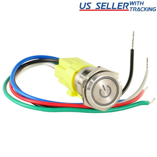 16mm 12v led off - led, push
