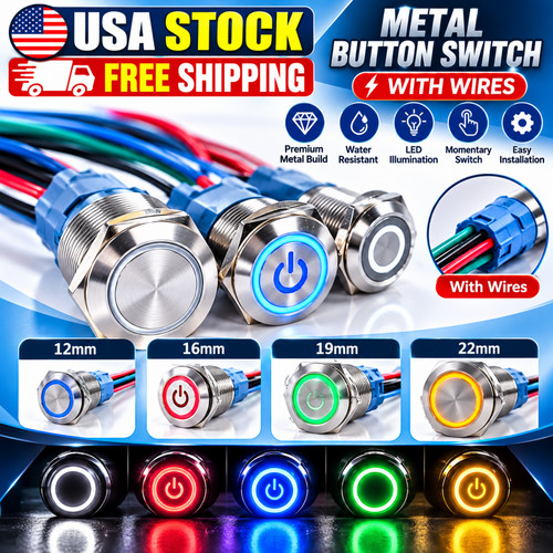 22mm metal led push - led,