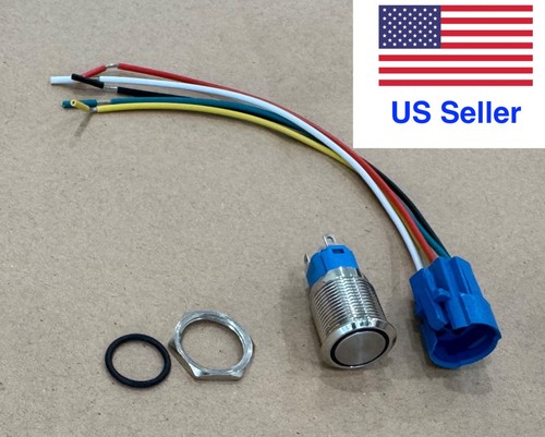 16mm latching push button - push,