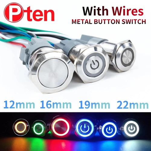 22mm metal led - metal, push