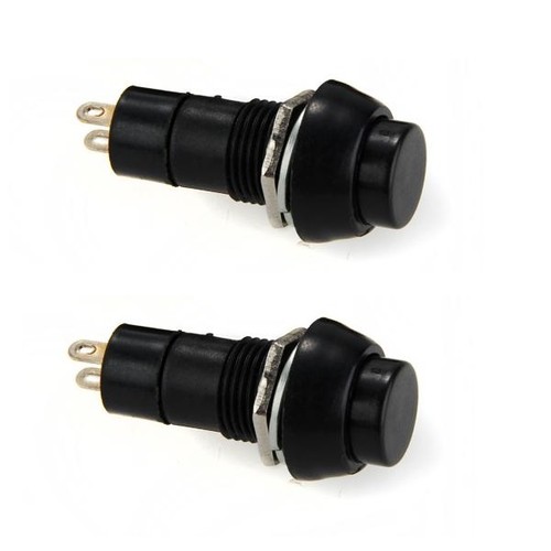 Black push button switch - 2x,