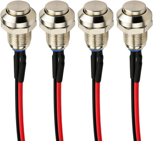 8mm metal momentary push - 4x,