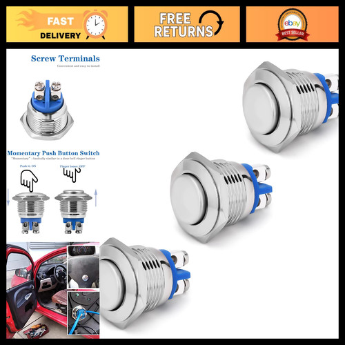 3pcs 19mm momentary push - momentary,